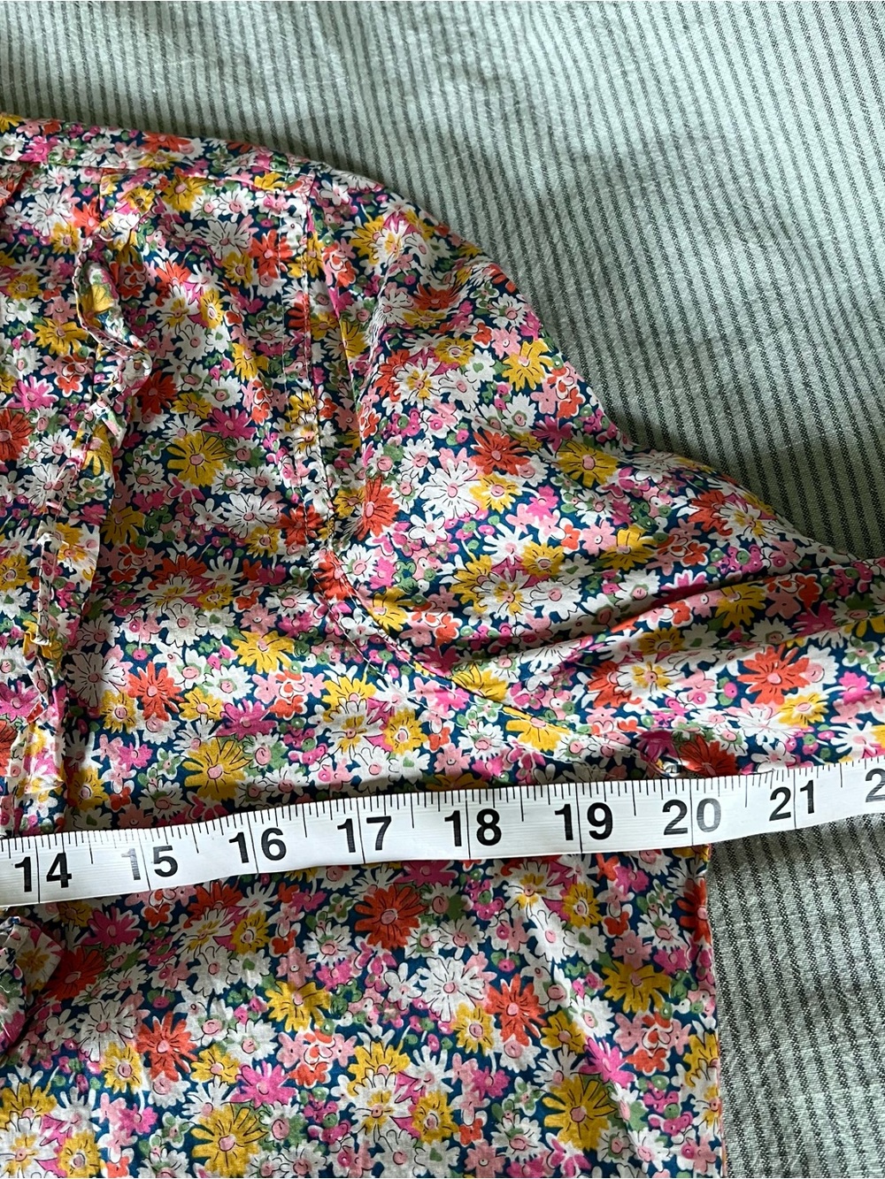 J. Crew band collar Ruffle front shirt Liberty Libby Floral womens M cottagecore - Picture 12 of 13
